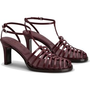TOD'S Leather Sandals In Cabernet Red